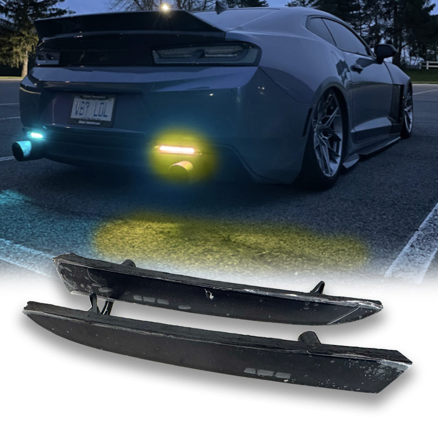 2016 - 24 Camaro RGB Flow Smoked Rear Reflector Lights - RGB Flow + Turn Signals image