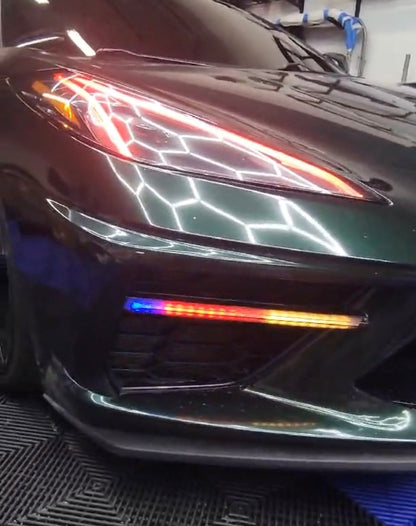 C8 Corvette Stingray RGB Flow LED DRL Grille Bezels image 4