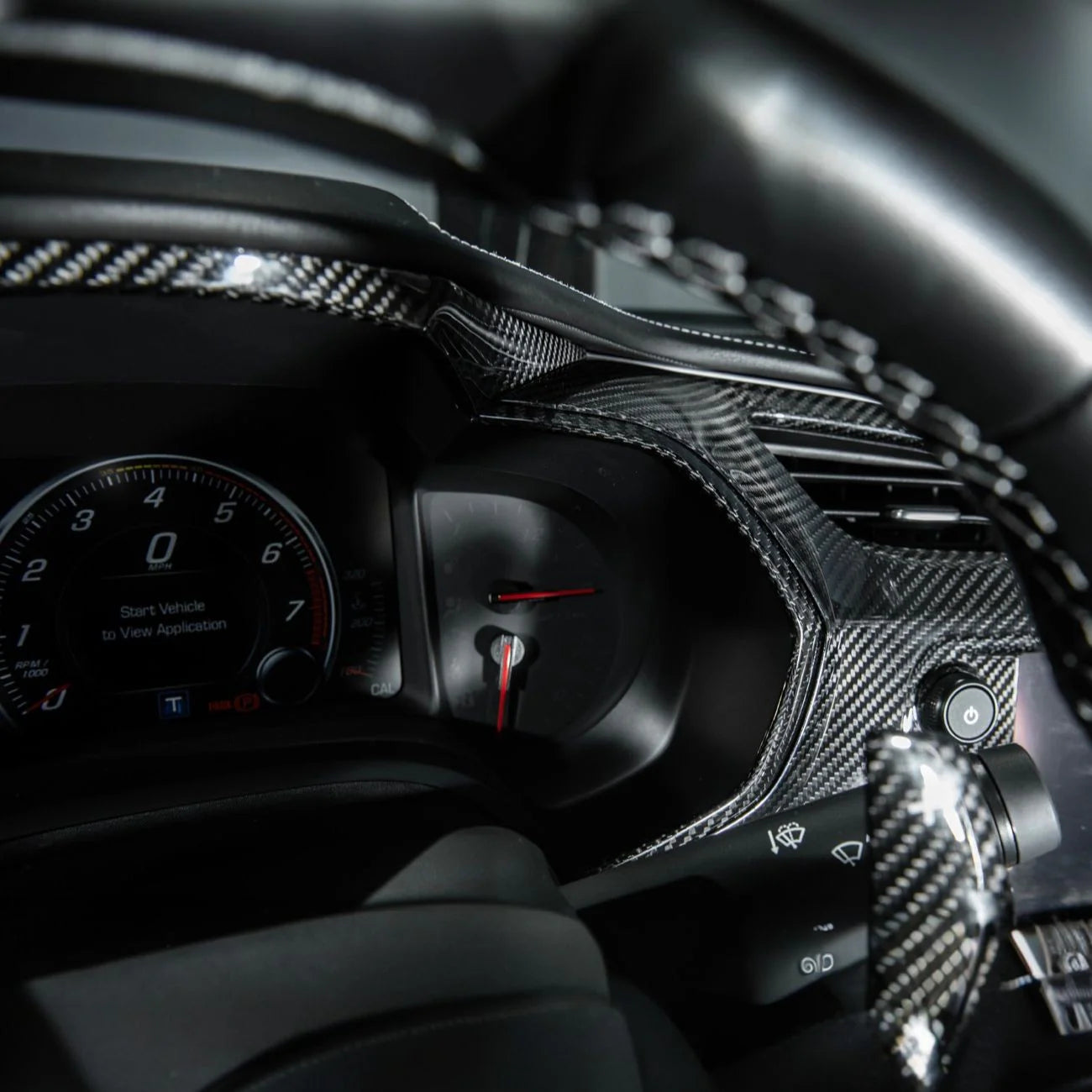 Corvette C7 Dry Carbon Fiber Speedometer Trim Cover Set image 5