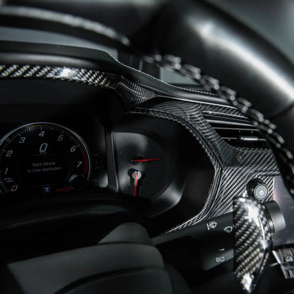Corvette C7 Dry Carbon Fiber Speedometer Trim Cover Set image 5