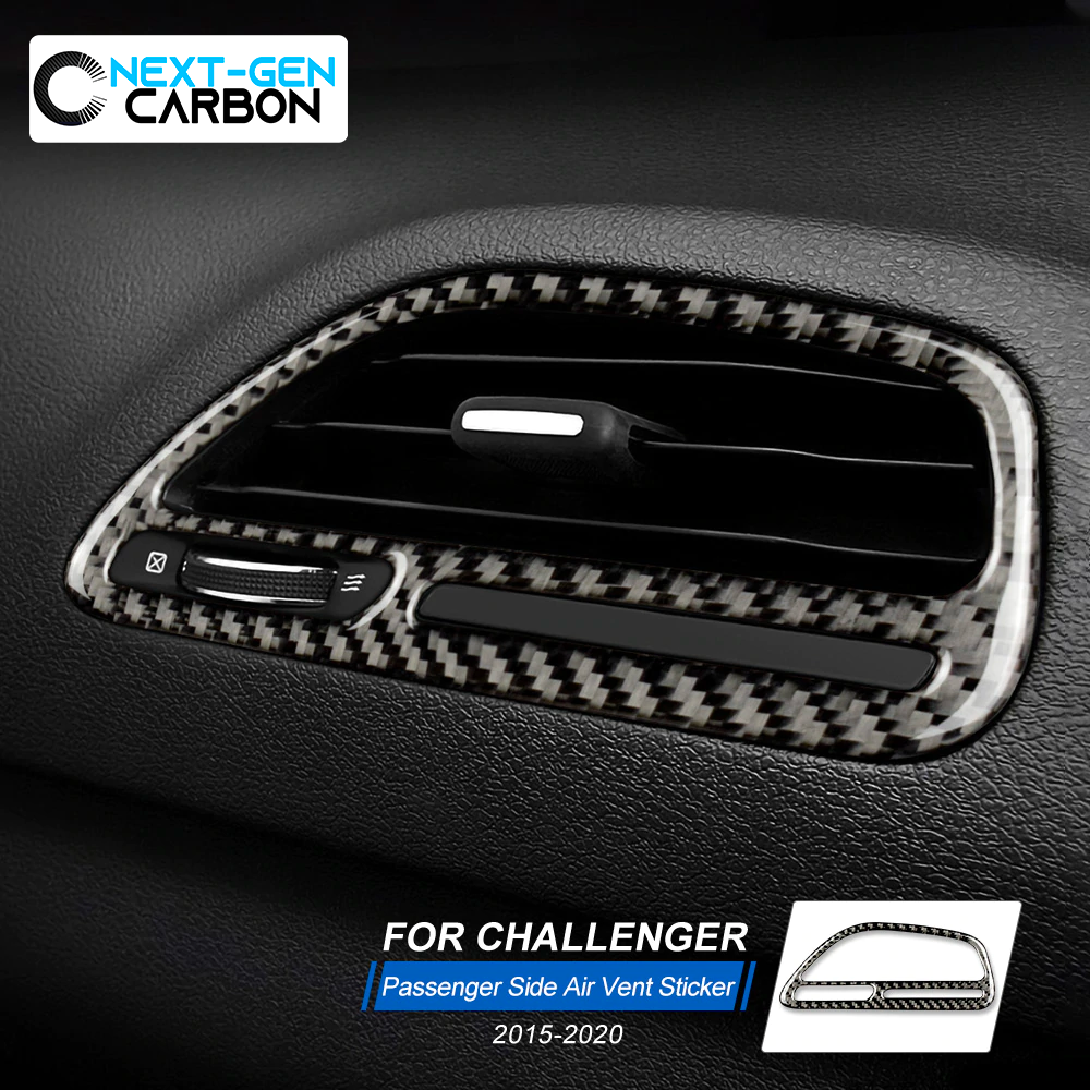 2015 - 24 Dodge Challenger Carbon Fiber Passenger Dashboard Air Vent Trim Cover | Next-Gen Carbon