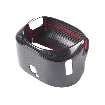 2014 - 19 C7 Corvette Carbon Fiber Steering Wheel Base Trim Cover Kit | Black / Red