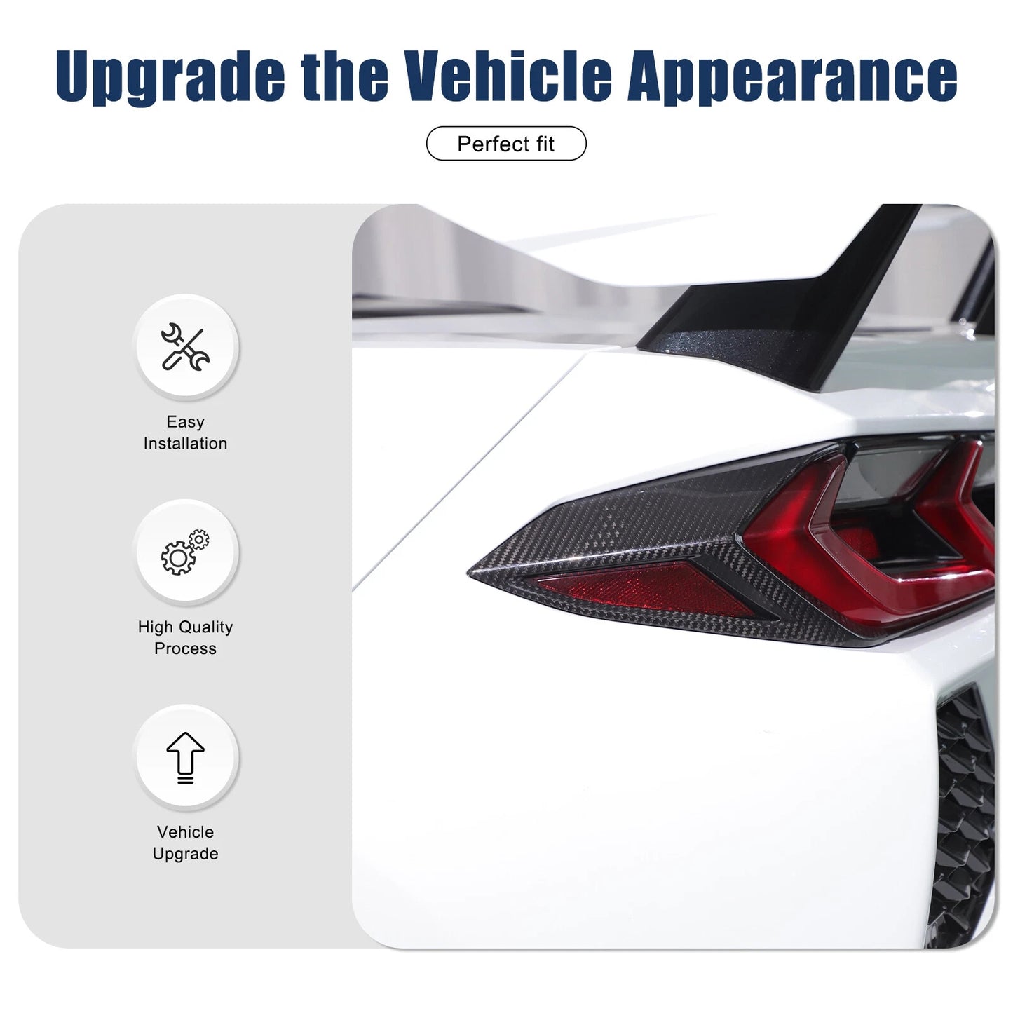 C8 Corvette Carbon Fiber Tail Light Side Bezel Cover