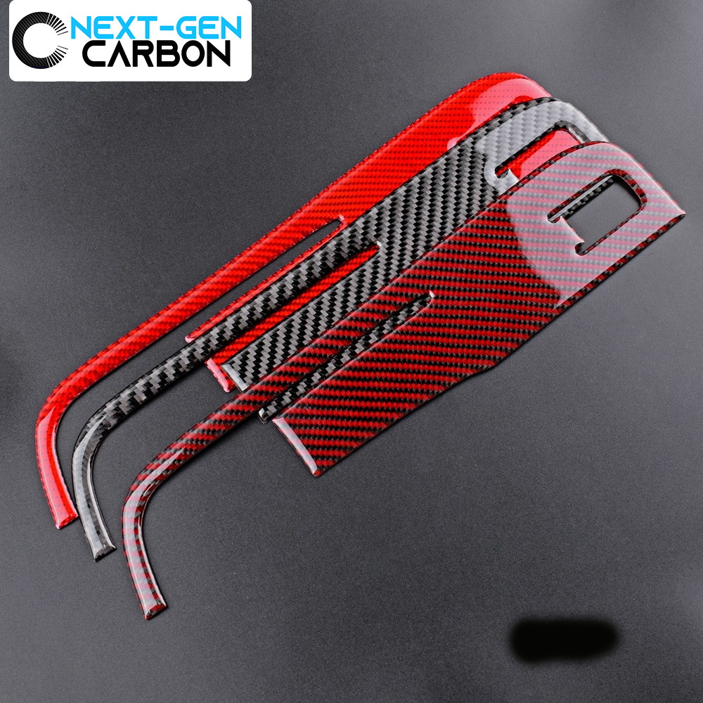 2010 - 12 Camaro Real Carbon Fiber Window Switch Panel Overlays (Coupe/Convertible) | Black / Red Carbon