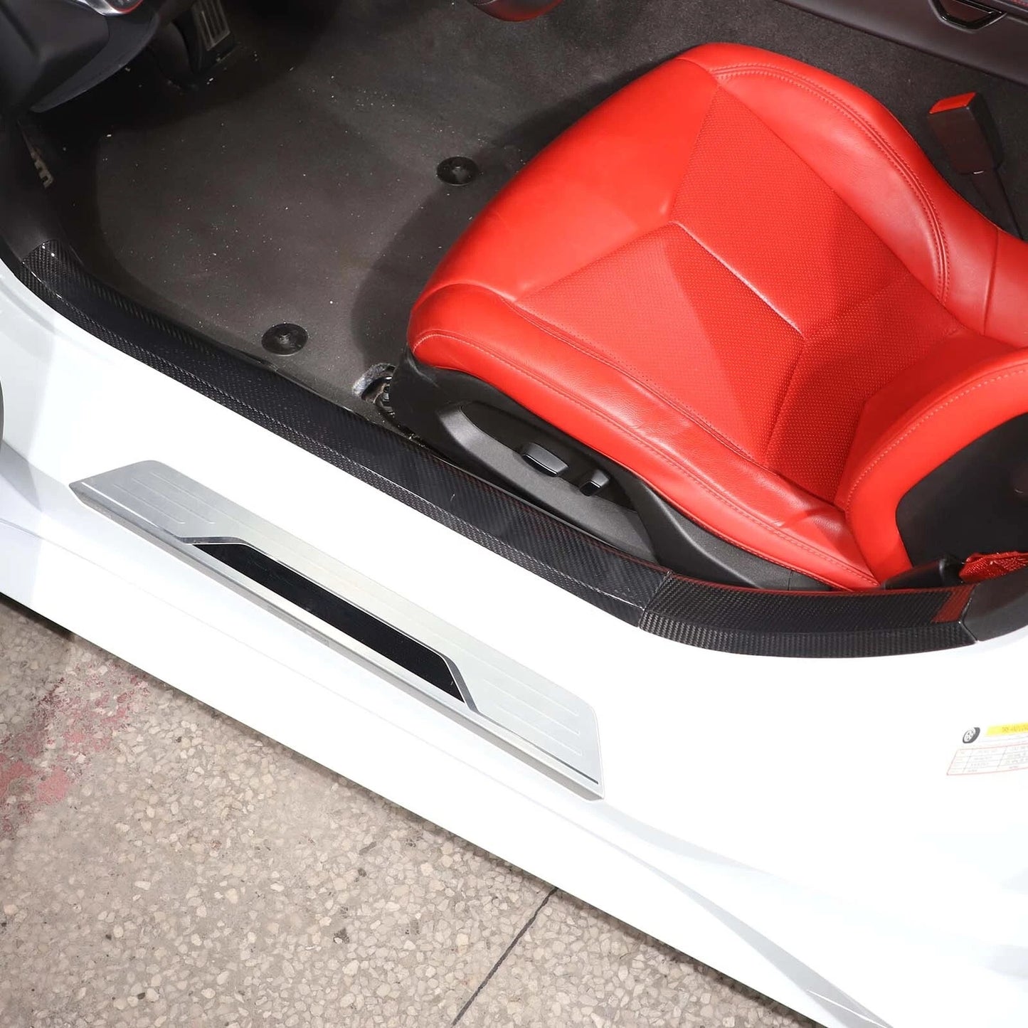 C8 Corvette Carbon Fiber Full Interior Door Entry Covers
