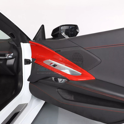 C8 Corvette Red Interior ABS Window Switch Frame Covers