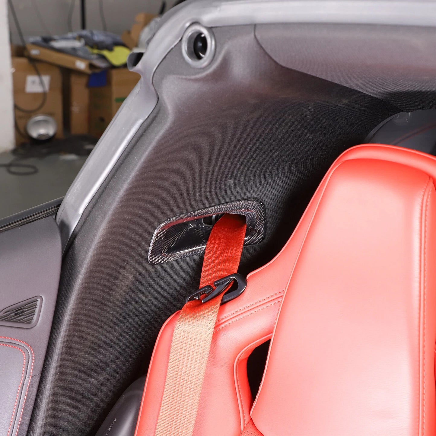 C8 Corvette Real Carbon Fiber Seat Belt Trim Cover | Stingray / Z06