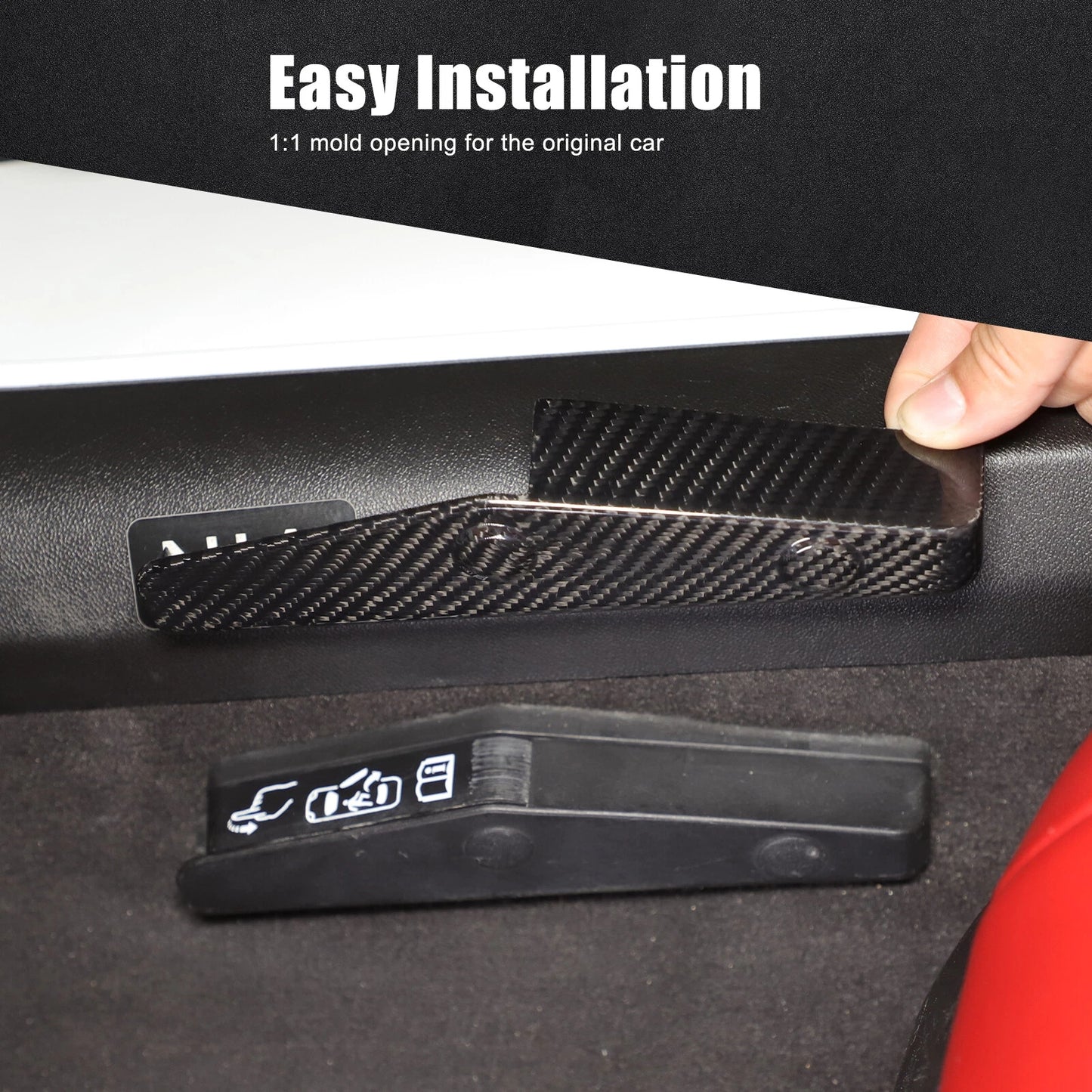 C8 Corvette Carbon Fiber Emergency Door Unlock Trim Covers
