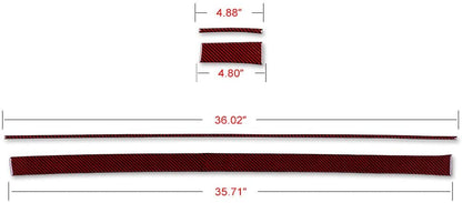 2010 - 15 Camaro Real Carbon Fiber Dashboard Overlay Kit | Black / Red Carbon