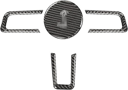 2015-24 Mustang Shelby Real Carbon Fiber Steering Wheel Trim Cover Kit