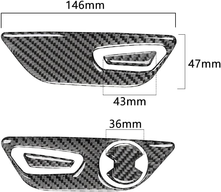 2015-24 Mustang Real Carbon Fiber Seat Adjustment Button Panel Console Cover