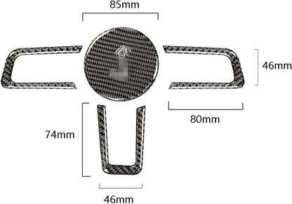 2015-24 Mustang Shelby Real Carbon Fiber Steering Wheel Trim Cover Kit