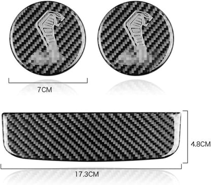 2015-24 Mustang Shelby Real Carbon Fiber Cup Holder Cover Insert Kit