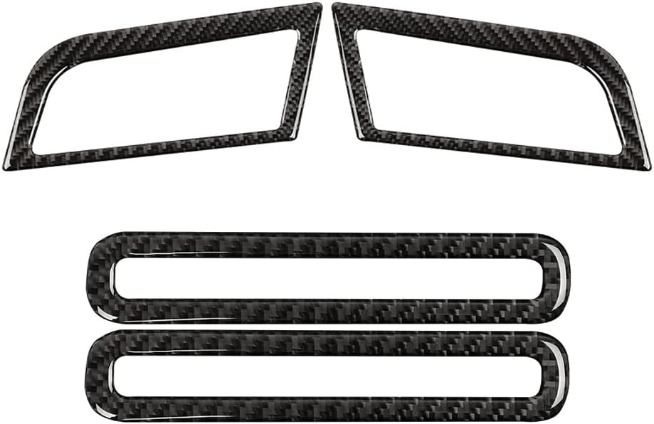2015-24 Mustang Real Carbon Fiber Carbon Fiber Car Door Defogger Air Vent Outlet + Dashboard Air Conditioner Vent Trim Kit