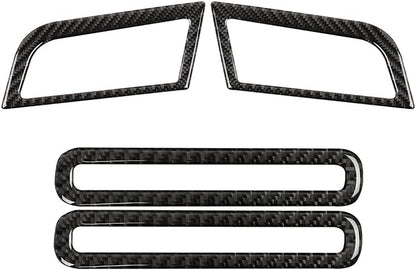 2015-24 Mustang Real Carbon Fiber Carbon Fiber Car Door Defogger Air Vent Outlet + Dashboard Air Conditioner Vent Trim Kit