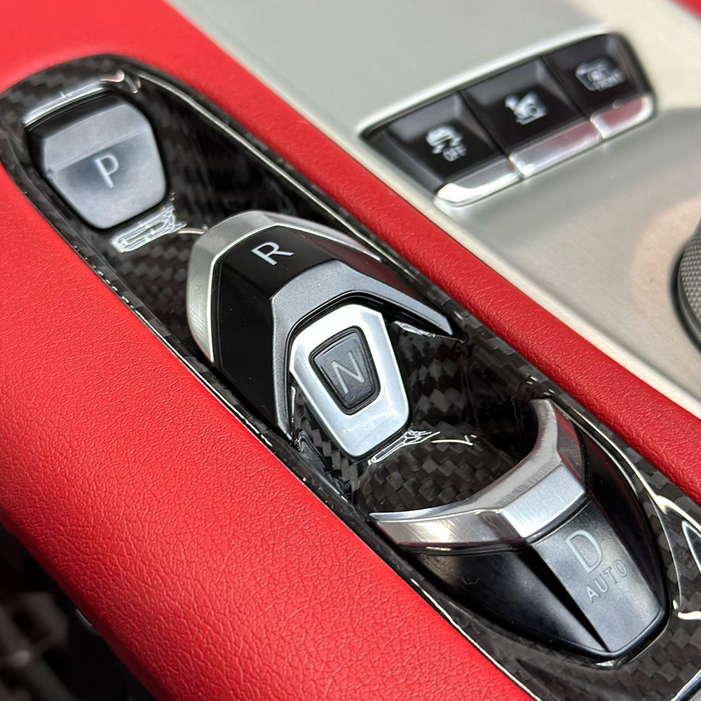 C8 Corvette Real Carbon Fiber Transmission Control Outer Trim Cover | Black/Red/Blue Carbon