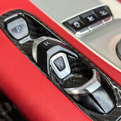 C8 Corvette Real Carbon Fiber Transmission Control Outer Trim Cover | Black/Red/Blue Carbon
