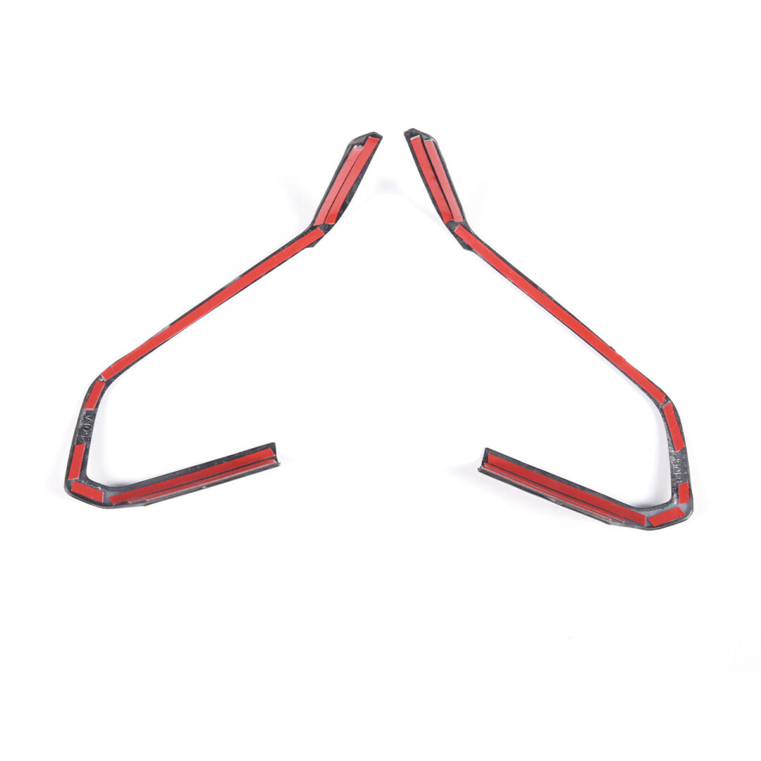 C8 Corvette Carbon Fiber Steering Wheel Chrome Button Trim Covers | Black/Red/Blue