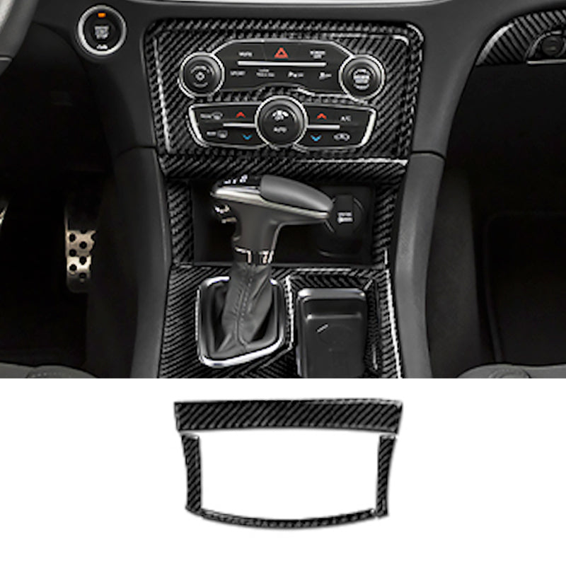 2015 - 24 Charger Real Carbon Fiber Interior Lower Radio Insert Console Overlay