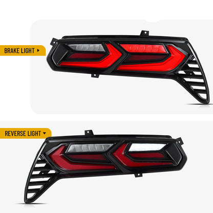 2014-19 C7 Corvette C8 Style RGB Flow Sequential Smoked LED Rear Tail Lights image 11