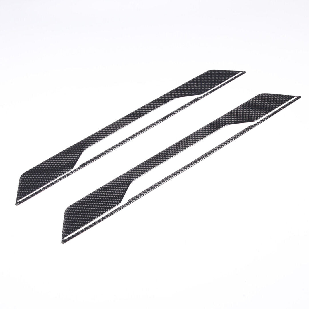 C8 Corvette Soft Carbon Fiber Door Sill Covers in Black / Red | Next-Gen Carbon