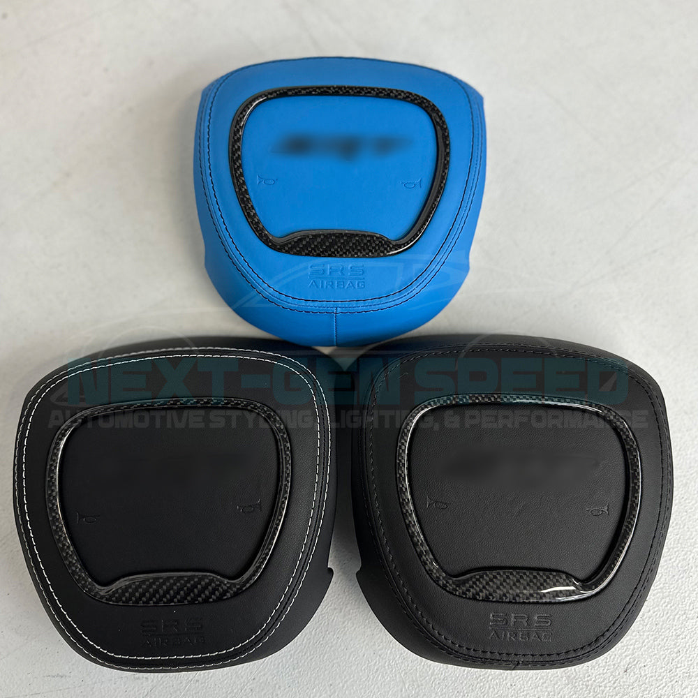 Dodge Customizable Carbon Fiber Steering Wheel Airbag Cover | 2015 - 24 Dodge Charger / Challenger / Track Hawk | Next-Gen Carbon
