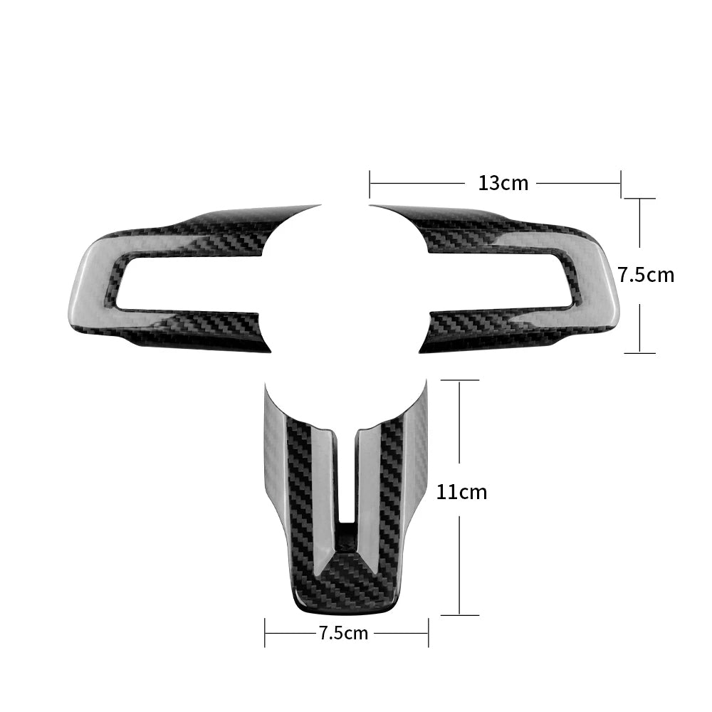 2015-24 Mustang Real Carbon Fiber Steering Wheel Trim Cover Kit