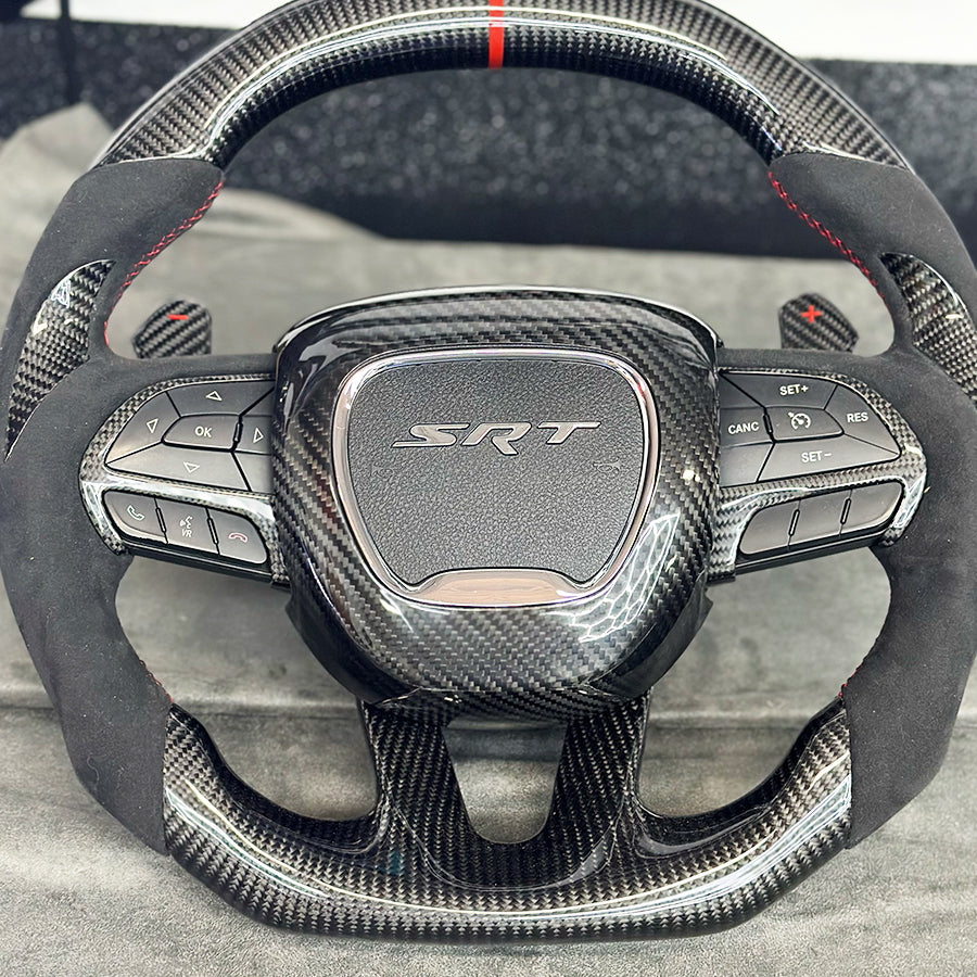 2015-24 Dodge Carbon Fiber Center Steering Wheel Surround Charger / Challenger / Durango Carbon Fiber  | Next-Gen Carbon