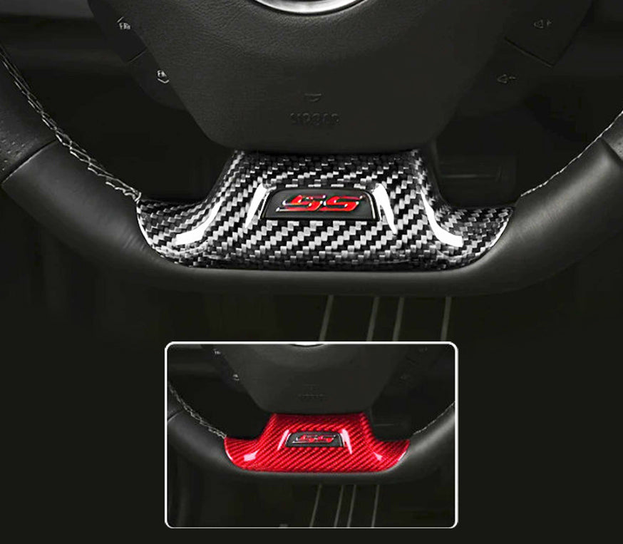 2016 - 24 Camaro Real Carbon Fiber Steering Wheel Trim Cover Kit