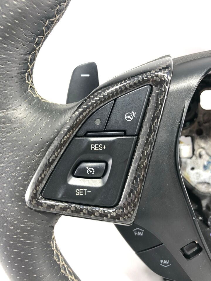 2016 - 24 Camaro Real Carbon Fiber Steering Wheel Trim Cover Kit