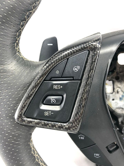 2016 - 24 Camaro Real Carbon Fiber Steering Wheel Trim Cover Kit