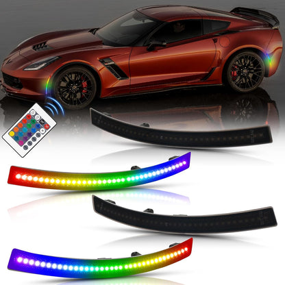 2014 - 19 Corvette C7 Smoked RGB LED Side Markers image 0