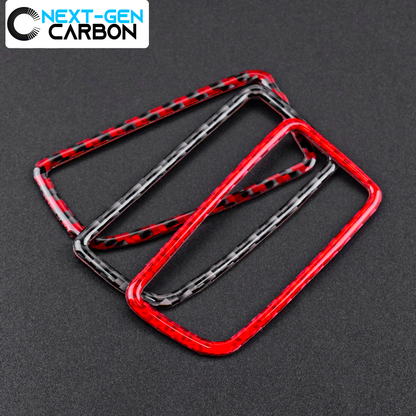 2010 - 15 Camaro Real Carbon Fiber Center Console Cover Overlay Kit | Black / Red Carbon