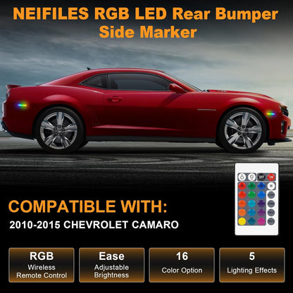 2010-15 Camaro Smoked RGB LED Side Markers image 7