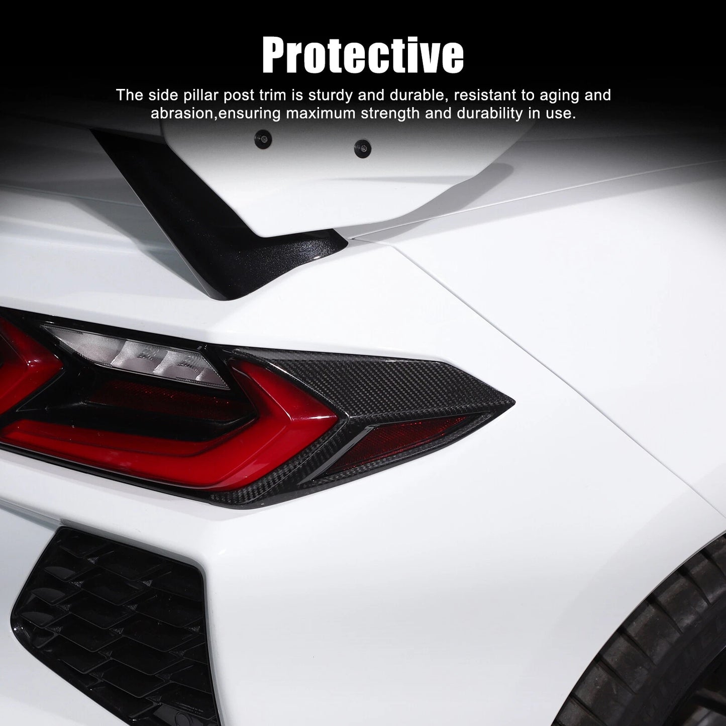 C8 Corvette Carbon Fiber Tail Light Side Bezel Cover