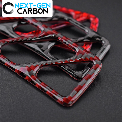 2010 - 15 Camaro Carbon Fiber Dashboard Vent Trim | Black / Red Carbon
