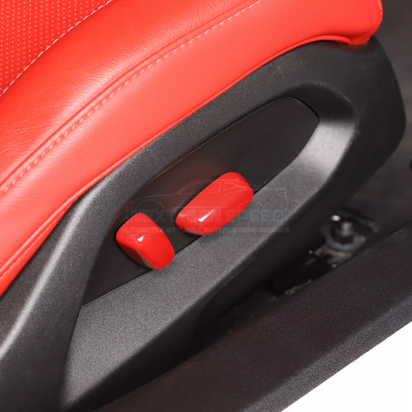 C8 Corvette Red Interior ABS Seat Adjustment Covers