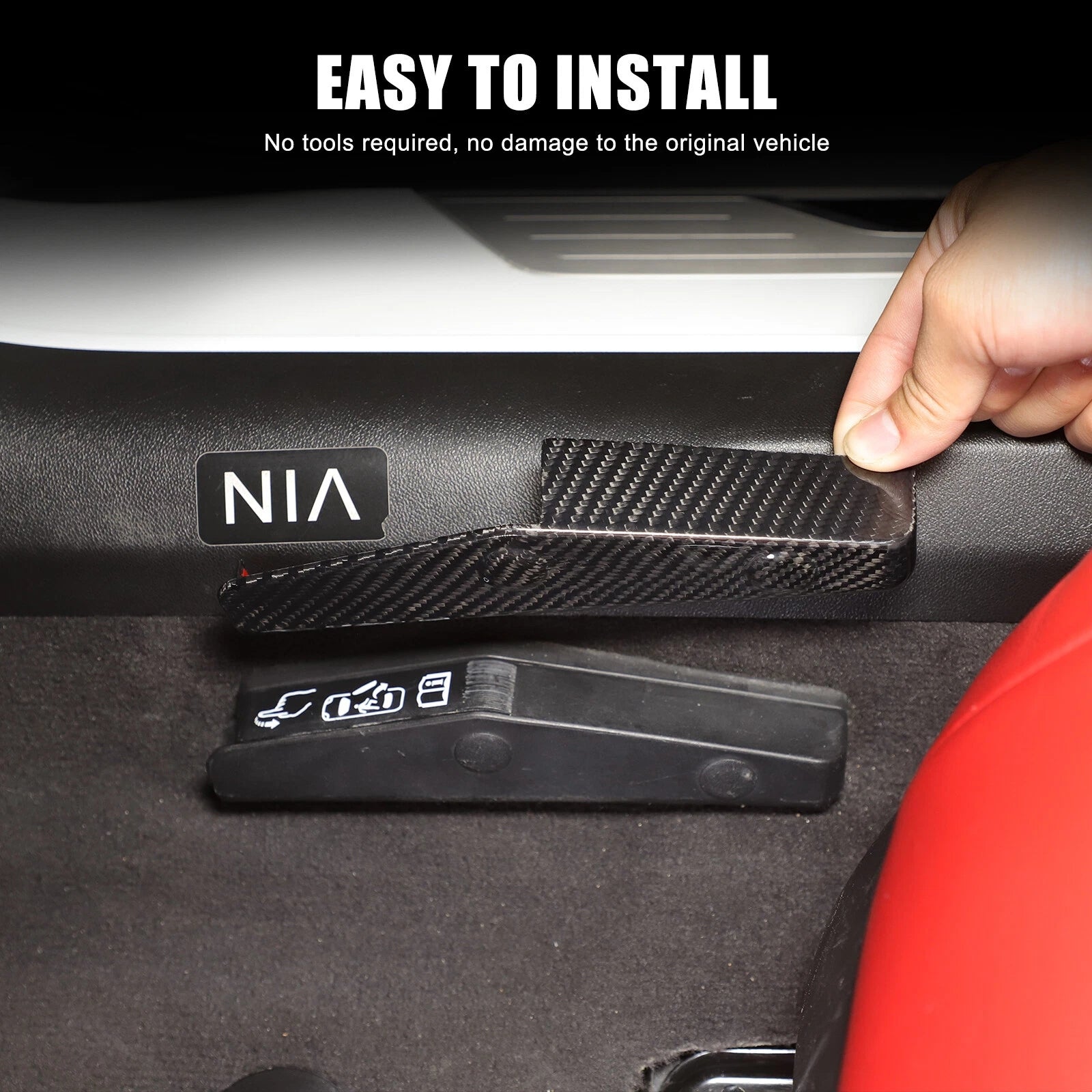 C8 Corvette Carbon Fiber Emergency Door Unlock Trim Covers
