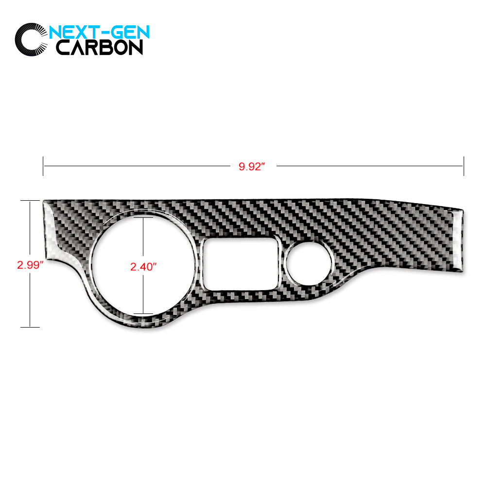 2011 - 24 Dodge Charger / Challenger Carbon Fiber Headlight Switch Trim Cover in Black/Red | Next-Gen Carbon
