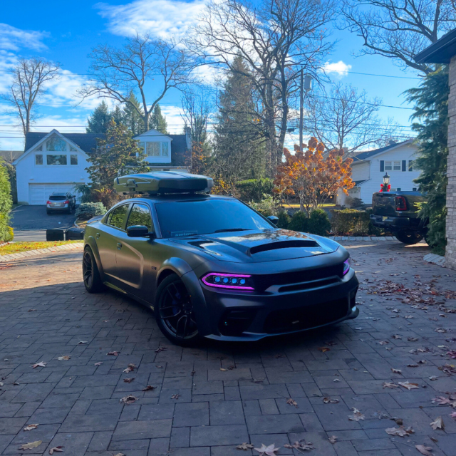 2015 - 23 Charger Prebuilt RGB Flow Nova-Series Black LED Projector Headlights image 3