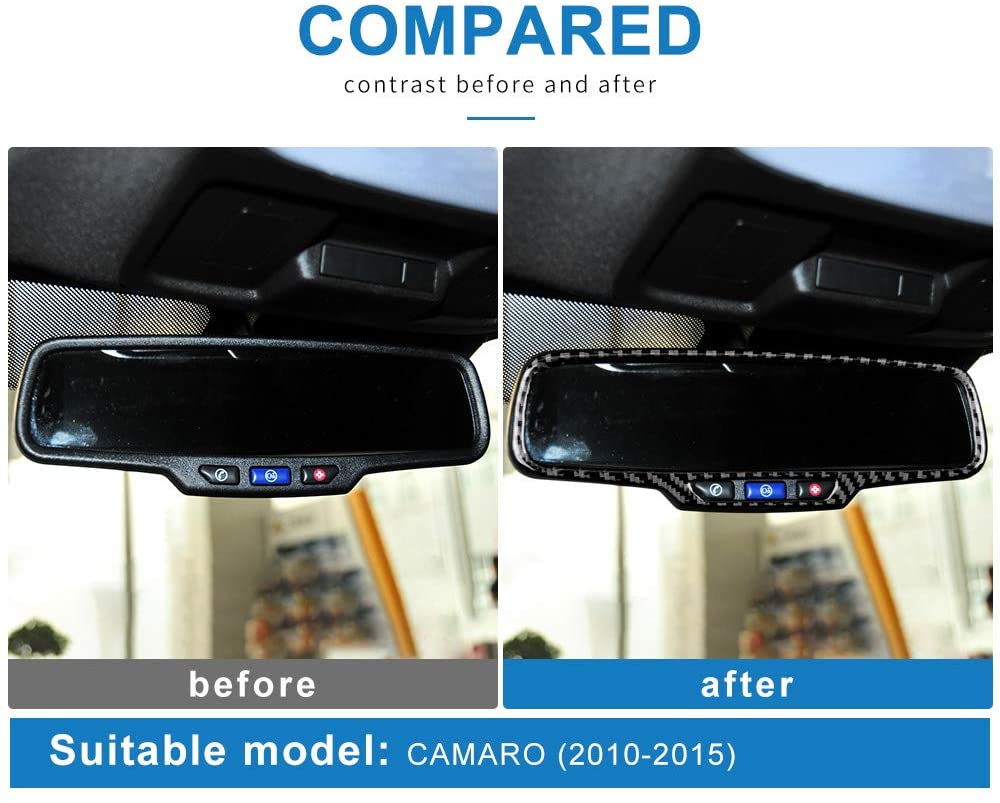 2010 - 15 5th Gen Camaro Carbon Fiber Rear-View Mirror Trim Overlay | Next-Gen Carbon