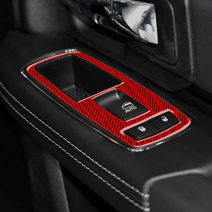 2016 - 18 Dodge Ram Carbon Fiber Window Switch Panel Overlays | Next-Gen Carbon
