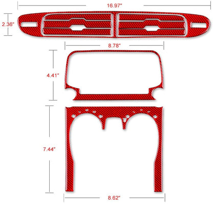 2013 - 15 Camaro Real Carbon Fiber Radio/Climate Control Trim + Center Vent Overlay | Black, Red Carbon