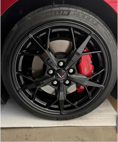 C8 Corvette Floating Spinner Black Center Caps