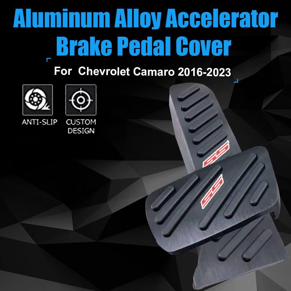 2016 - 24 Camaro Aluminum Gas and Brake Pedal Covers with SS Emblem | Next-Gen Speed