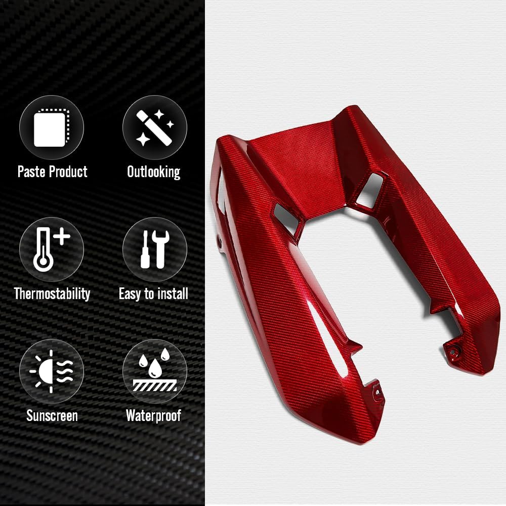 C8 Corvette Z06 LT6 Carbon Fiber Engine Cover | Black / Red Carbon