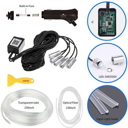 Multicolor RGB Car Interior Tube Lighting Kit