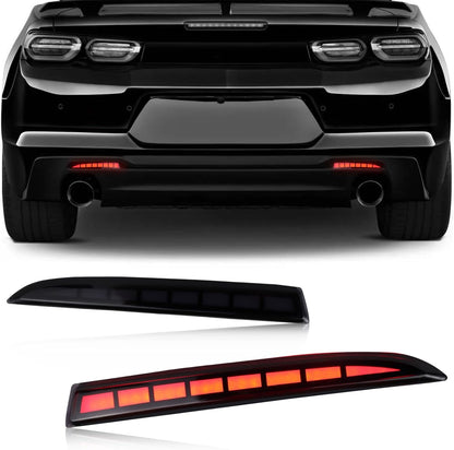 2016 - 24 Camaro Smoked LED Sequential Rear Bumper Reflectors