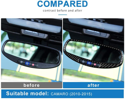 2010 - 15 5th Gen Camaro Carbon Fiber Rear-View Mirror Trim Overlay | Next-Gen Carbon