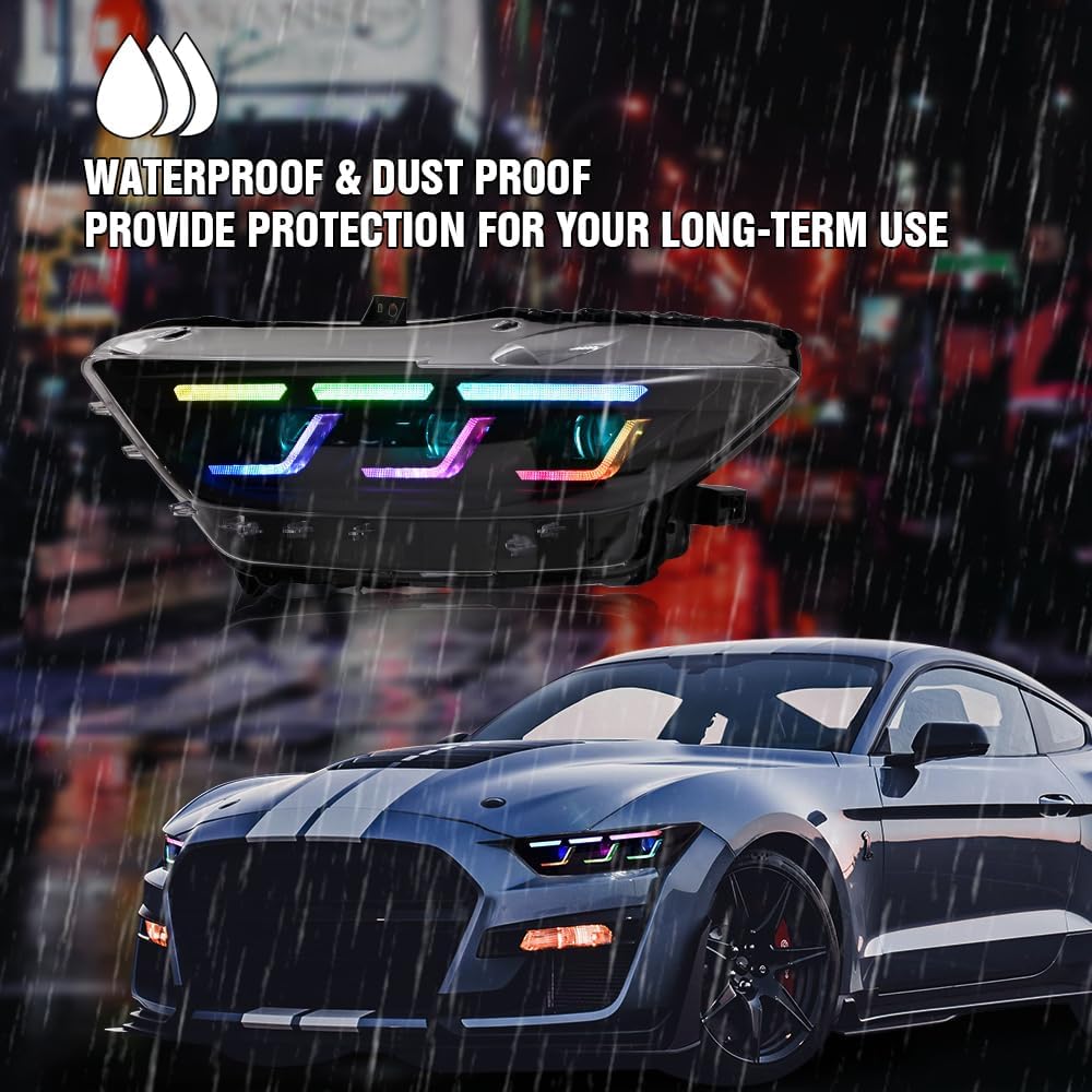 2015 - 23  Mustang RGB GTD Style LED Headlights
